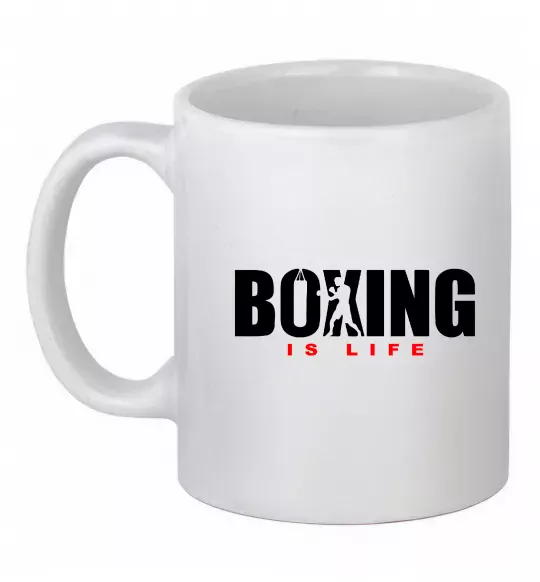 Чашка керамическая Boxing is life Белый фото