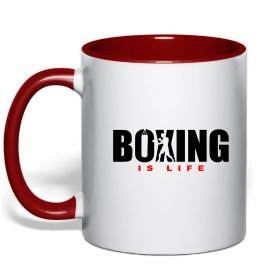 Чашка с цветной ручкой Boxing is life