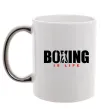 Чашка з кольоровою ручкою Boxing is life Срібло фото