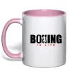 Чашка з кольоровою ручкою Boxing is life Ніжно рожевий фото