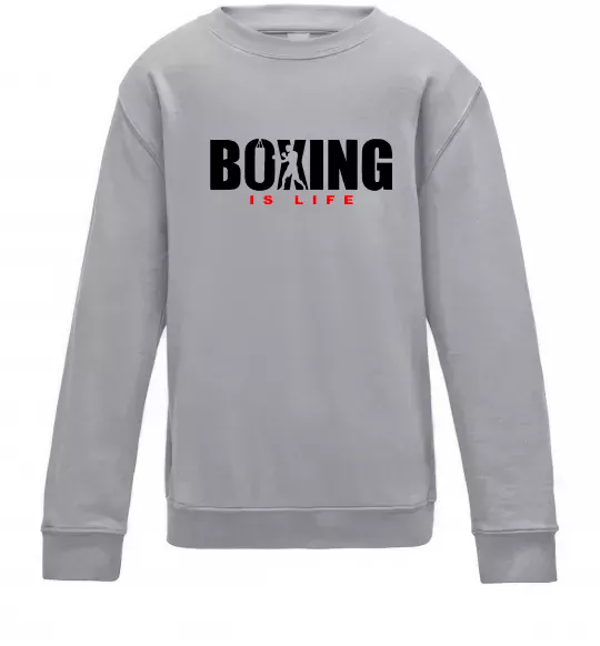Дитячий світшот Boxing is life Сірий меланж фото