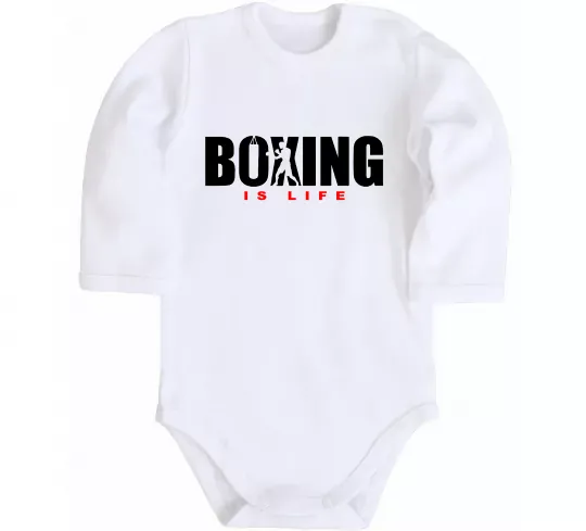 Дитячий бодік Boxing is life Білий фото