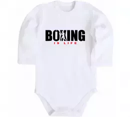 Дитячий бодік Boxing is life Білий фото
