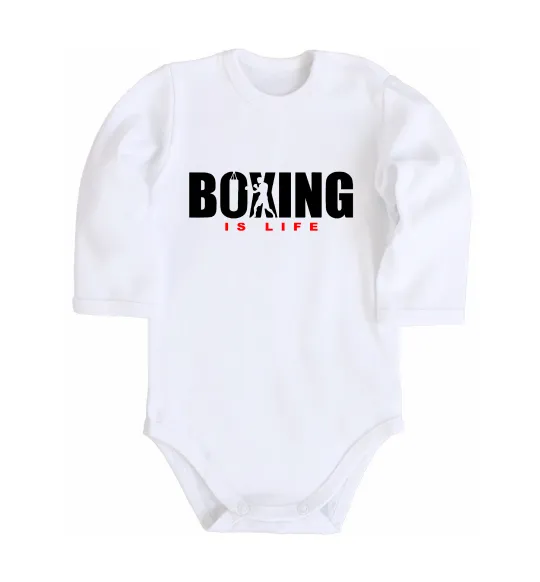 Детский боди Boxing is life Белый фото