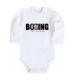 Дитячий бодік Boxing is life Білий фото