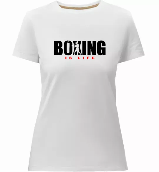 Жіноча преміум футболка Boxing is life Білий фото