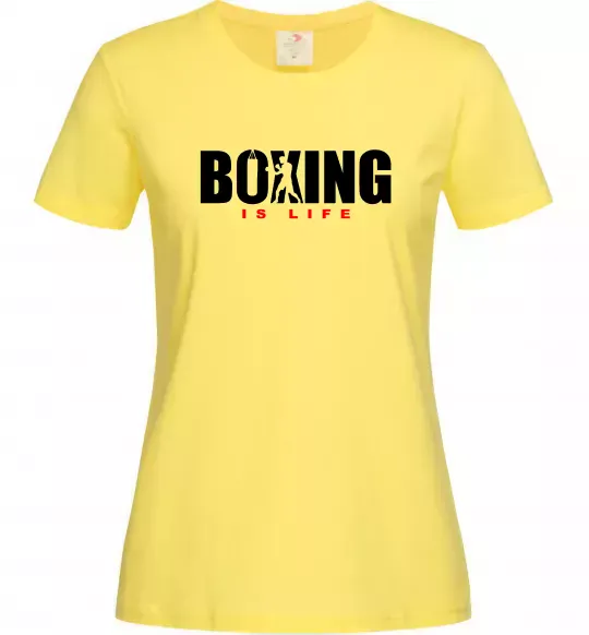 Женская футболка Boxing is life Лимонный фото