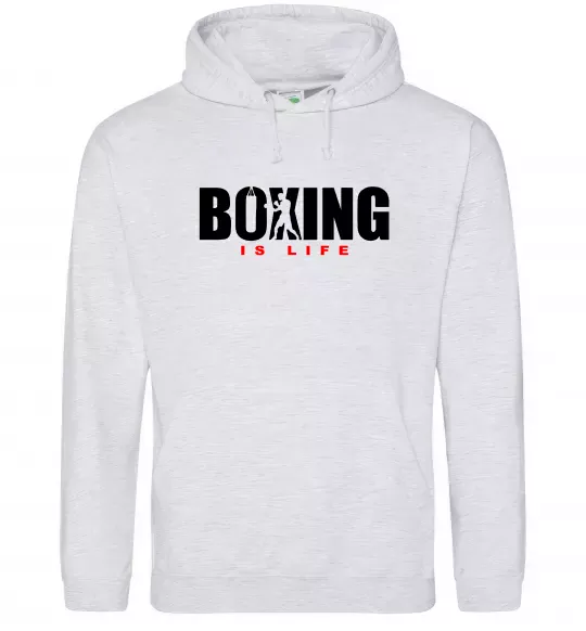 Женская толстовка (худи) Boxing is life Серый меланж фото