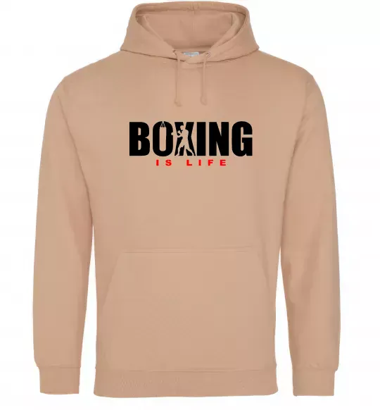 Женская толстовка (худи) Boxing is life Песочный фото