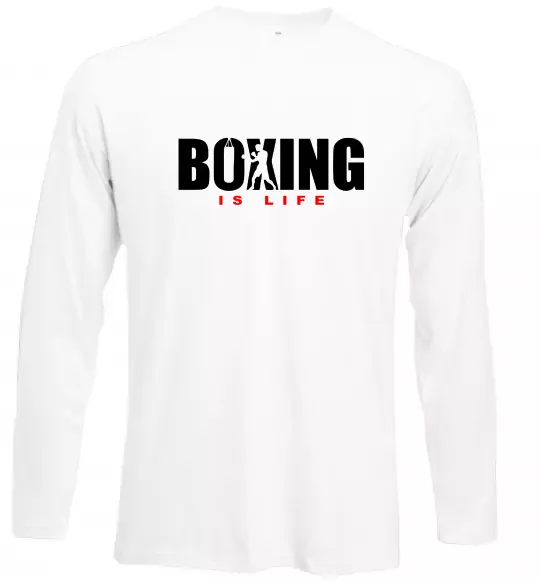 Лонгслів Boxing is life Білий фото