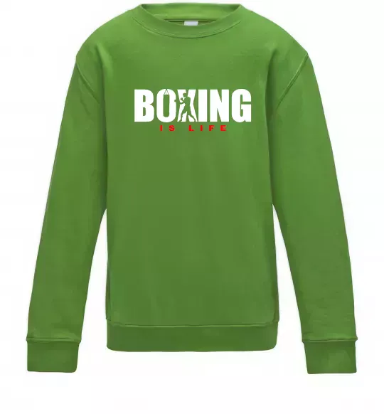 Дитячий світшот Boxing is life Лаймовий фото