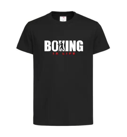 Детская футболка Boxing is life Черный фото