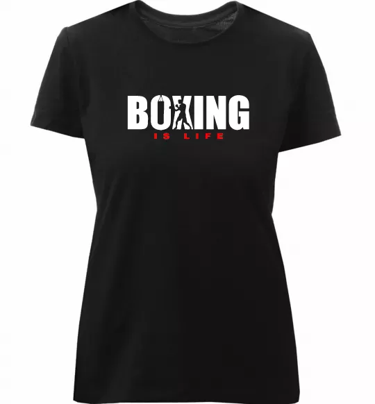 Жіноча преміум футболка Boxing is life Чорний фото