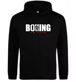 Женская толстовка (худи) Boxing is life Черный фото