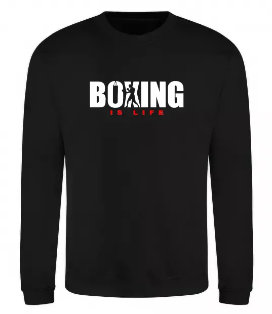 Світшот Boxing is life Чорний фото