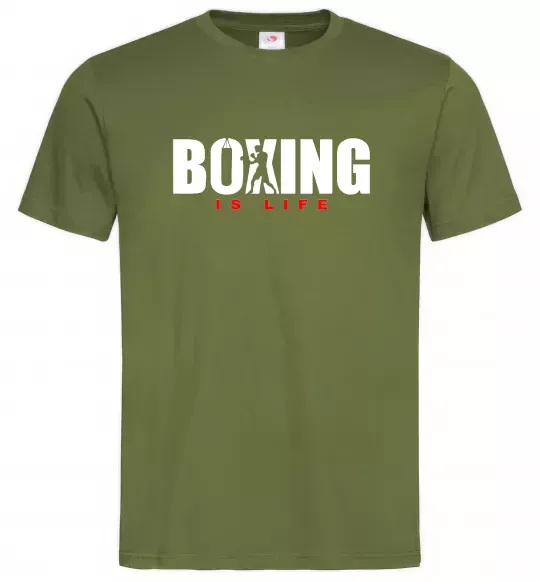 Чоловіча футболка Boxing is life Оливковий фото