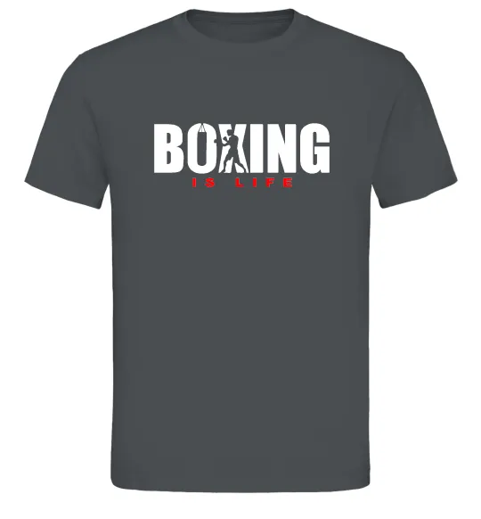 Чоловіча футболка Boxing is life Графіт фото