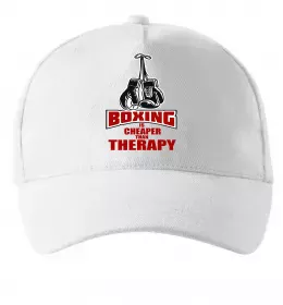Кепка Boxing is cheaper than therapy Білий фото