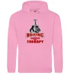 Мужская толстовка (худи) Boxing is cheaper than therapy Розовый фото