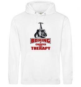 Чоловіча толстовка (худі) Boxing is cheaper than therapy