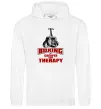 Чоловіча толстовка (худі) Boxing is cheaper than therapy Білий фото