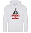 Чоловіча толстовка (худі) Boxing is cheaper than therapy Сірий меланж фото