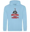 Мужская толстовка (худи) Boxing is cheaper than therapy Голубой фото
