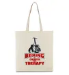 Еко-сумка Boxing is cheaper than therapy Бежевий фото