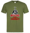 Чоловіча футболка Boxing is cheaper than therapy Оливковий фото