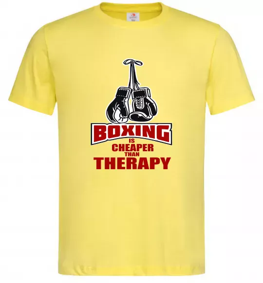 Чоловіча футболка Boxing is cheaper than therapy Лимонний фото