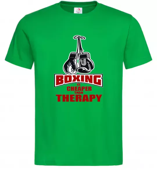 Чоловіча футболка Boxing is cheaper than therapy Зелений фото