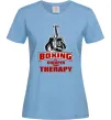 Жіноча футболка Boxing is cheaper than therapy Блакитний фото