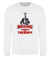 Світшот Boxing is cheaper than therapy Білий фото