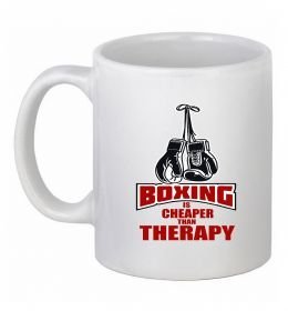 Чашка керамическая Boxing is cheaper than therapy