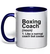 Чашка з кольоровою ручкою Boxing coach Глибокий темно-синій фото