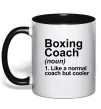 Чашка з кольоровою ручкою Boxing coach Чорний фото