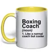 Чашка с цветной ручкой Boxing coach Лимонный фото