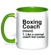 Чашка з кольоровою ручкою Boxing coach Зелений фото