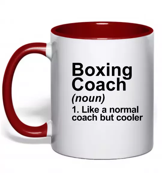 Чашка з кольоровою ручкою Boxing coach Червоний фото
