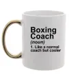 Чашка з кольоровою ручкою Boxing coach Золото фото