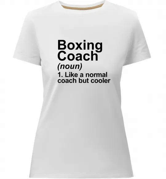 Женская премиум футболка Boxing coach Белый фото