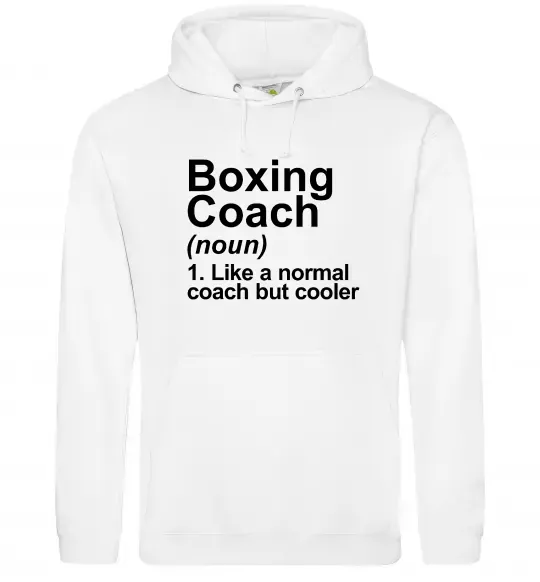 Мужская толстовка (худи) Boxing coach Белый фото