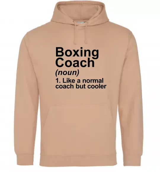 Мужская толстовка (худи) Boxing coach Песочный фото