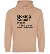 Мужская толстовка (худи) Boxing coach Песочный фото