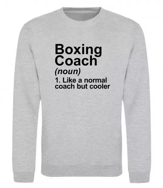 Свитшот Boxing coach Серый меланж фото