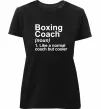 Женская премиум футболка Boxing coach Черный фото