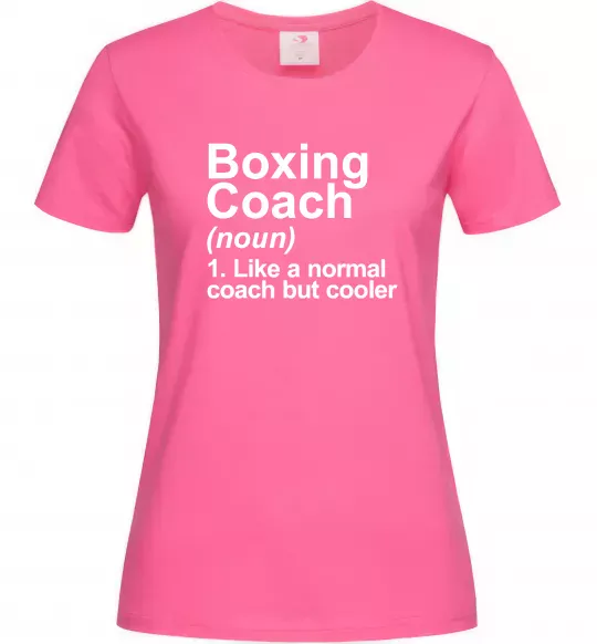 Женская футболка Boxing coach Ярко-розовый фото
