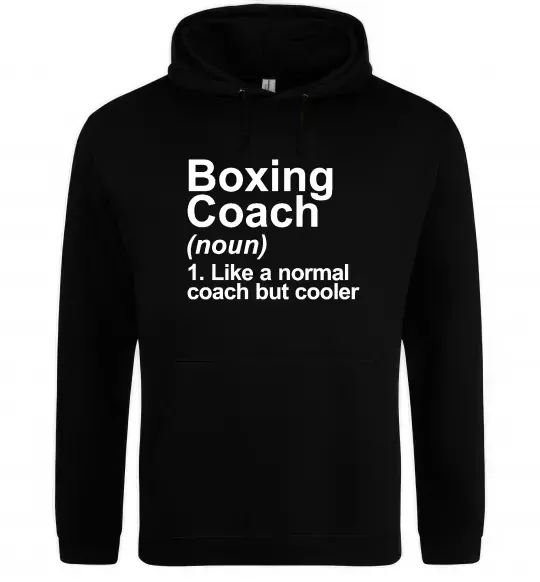 Мужская толстовка (худи) Boxing coach Черный фото