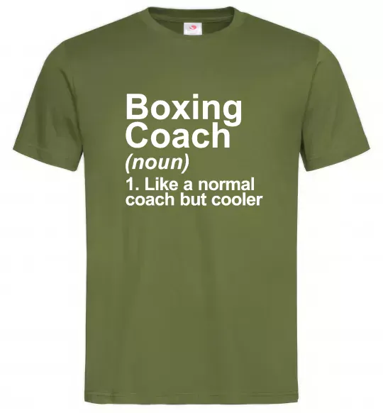 Мужская футболка Boxing coach Оливковый фото