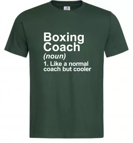 Мужская футболка Boxing coach Темно-зеленый фото